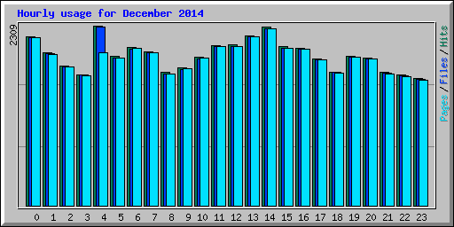 Hourly usage for December 2014