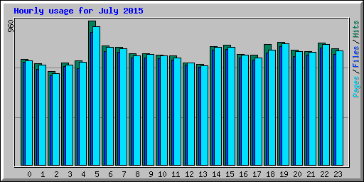 Hourly usage for July 2015