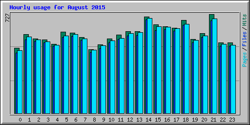 Hourly usage for August 2015