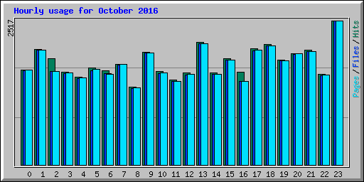 Hourly usage for October 2016