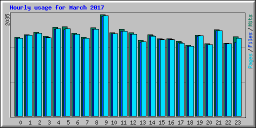 Hourly usage for March 2017